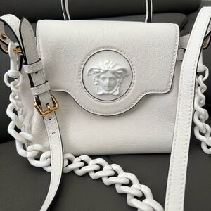 Versace White Crossbody Bag with Medusa Detail
